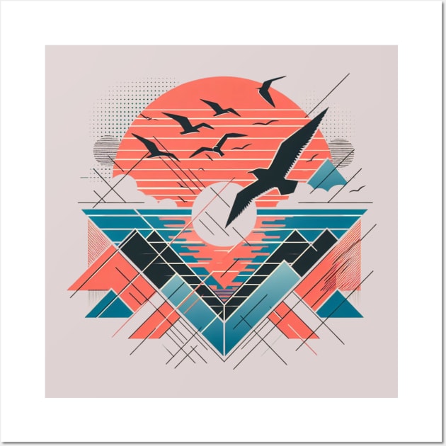 Geometric sunset Wall Art by ViaSabo